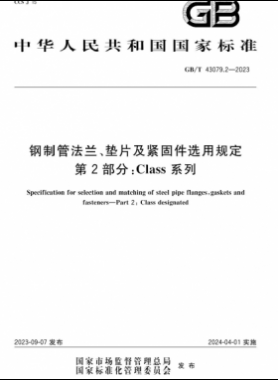 鋼制管法蘭、墊片及緊固件選用規(guī)定 第2部分：Class系列國標(biāo)/T 43079.2-2023
