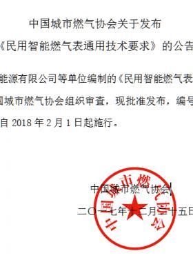 《民用智能燃氣表通用技術(shù)要求》團體標(biāo)準(zhǔn)003-2017